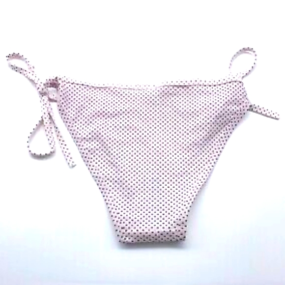 🙋🍍 Classic String Bikini Pink Black Polka Dots - Picture 3 of 5
